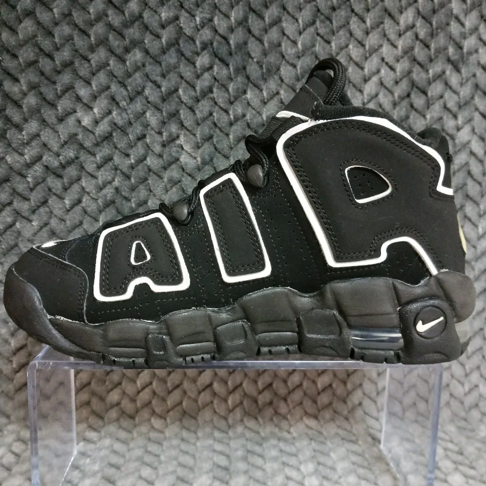 Nike Air More Uptempo GS Black White Black Youth Basketball Shoes Size 5.5Y